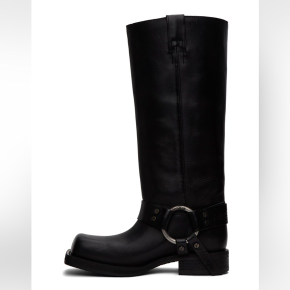 ACNE STUDIOS BLACK BUCKLE BOOTS - Picture 5 of 9